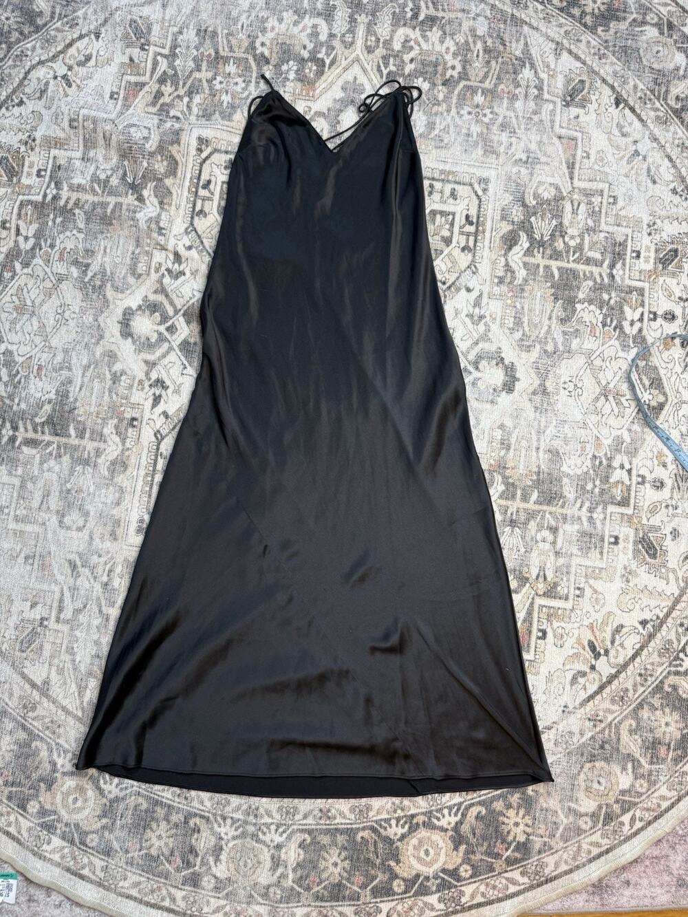Victoria's Secret Collection Black Satin Maxi Lingerie Slip Dress Sz S Sexy